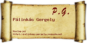 Pálinkás Gergely névjegykártya